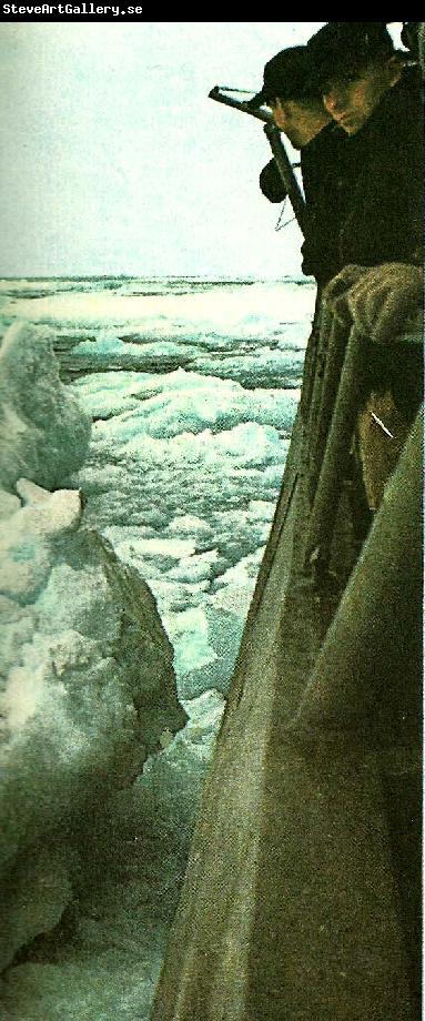 unknow artist dar vanliga fartyg skulle ha fastnat i isen kunde roosevelt bryta sig fram utan risk genom smiths sund